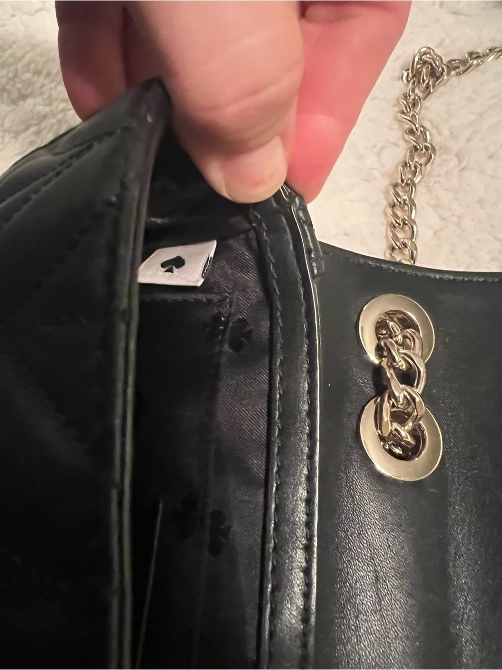 Mini Evelyn Quilted Crossbody w Gold Chain - kate spade